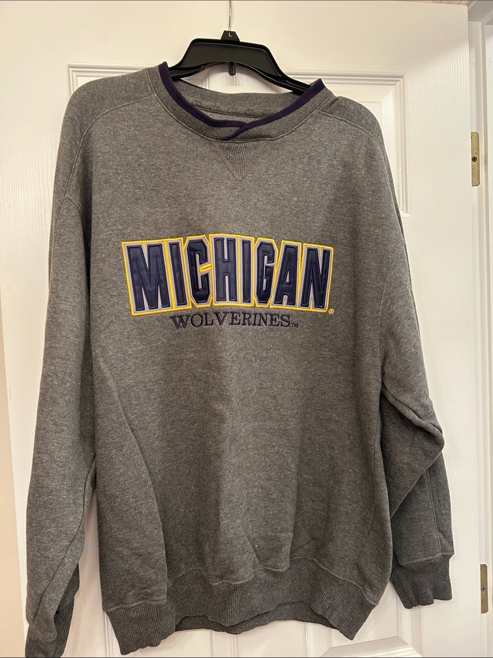 Michigan Wolverines Gray Crewneck Pullover
